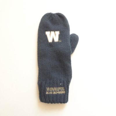 China Fashion Custom Design Daily Life Use Acrylic Mens Knitted Winter Mittens for sale