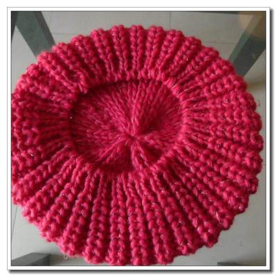 China Huaian JOINT wholesale 100%acrylic hat crochet pattern knitted beret for sale