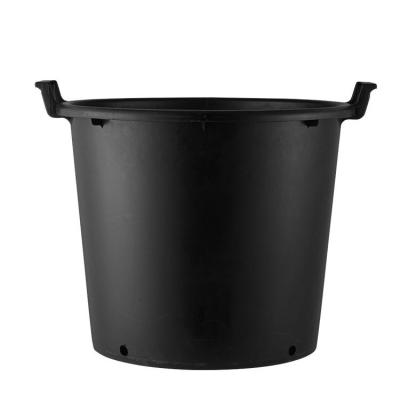 China Good Quality Plant Flower Pot Eco-friendly Black Plastic Planter Large Straight Large for sale