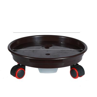 China Durable Plant 42cm 16.5 Inch Mobile Plant Pot Tray With Wheels And Water Pan for sale