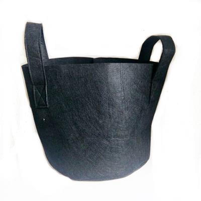 China Black 1 2 3 5 7gallon plastic felt breathable grow bag garden root control polyester flower pot bag for sale