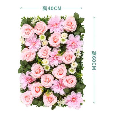 China Silk+plastic White Pink Flower Wedding Decoration Wall Flower Wall Panels With Orchid 40*60 for sale