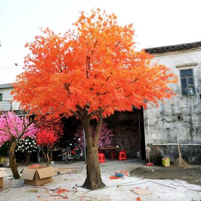 China Chinese Large Outdoor Autumn Tree Artificial Red Maple Tree from Decoration Manufacturer for sale