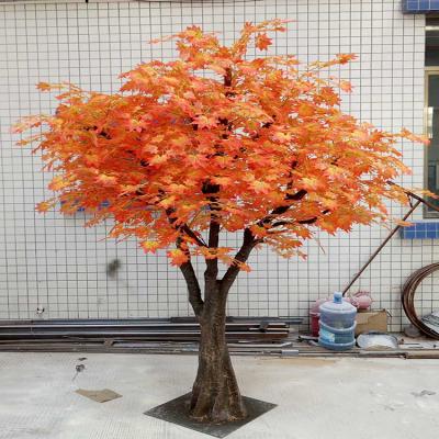 China Outdoor Decoration Sale Originality Large Decorative Red Leaves Artificial Red Maple Tree for sale