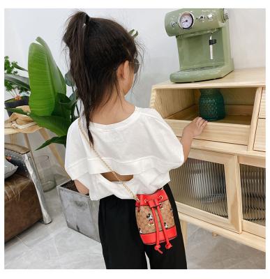 China 2021 Fashion Girl FashioCheaper Free Shipping Bucket Kids Messenger Drawstring Cartoon Tender Handbags Designer Purse for sale