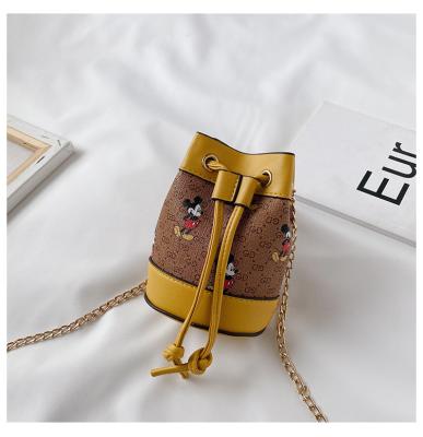 China Wholesale Fashion Bucket Children's Messenger Bag Kids Drawstring Cartoon Handbags Designer Purse For Girls for sale