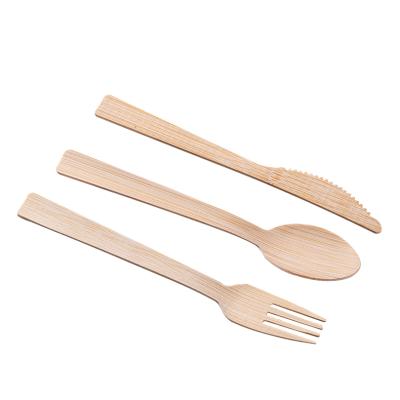 China Hotel Cutlery Spoon Fork Knife Cutlery Set Custom Degradable Bamboo Bamboo Dinner Dish for sale