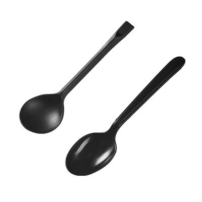 China Spork Hotel Black Weight Polypropylene Plastic Medium Salad Cutlery Disposable Dinner Spoon Spoon Samples, OEM ODM Brand Custom for sale