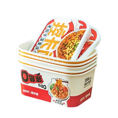 China Square Disposable Bowl Food Packaging Noodle Container Food Bowl Paper Tableware Box With Lid Paper Bowl for sale