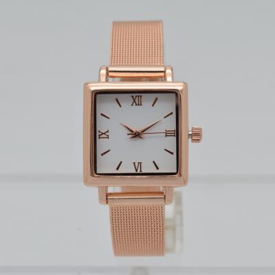 China Non-Specific RM-Z121 Ladies Fashion Rose Gold Mesh Strap Square Shape No-Mark Watches for sale