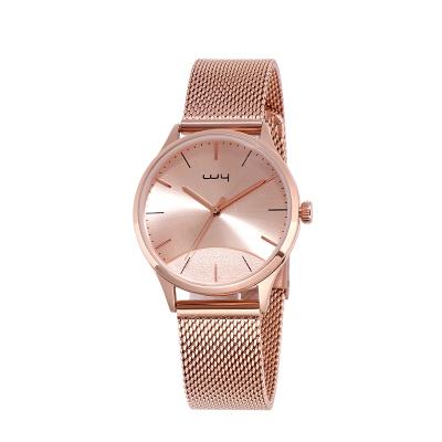 China WY-156 Women's Non-Specific IP Plating Rose Gold Watches Mesh Strap Jewelry Watch Stainless Steel Watch for sale