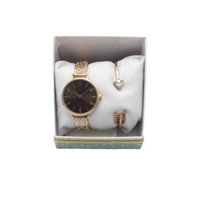 China RM-H147 Alarm Ladies Women Gold Jewelry Gift Luxury Watch With Bracelet Gift Box for sale