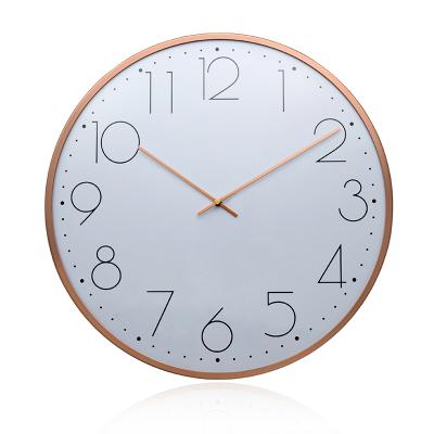 China Wholesale Alarm 40.2CM China Factory Directly For Retro Clocks Slim Case Wall Clock, Rose Gold With Domed Lens for sale