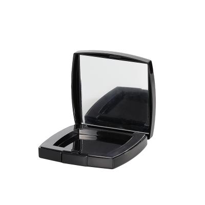 China New Recycled Materials 2022 Black Square Empty Compact Powder Crate Pressed Powder Container With Mirror for sale