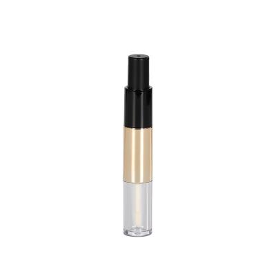 China 2021 cosmetics fashionable double vacuum ended liquid lipstick tube with brush for sale