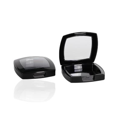 China Recycled Materials Custom Make Up Black Square Empty Compact Powder Case With Mirror for sale