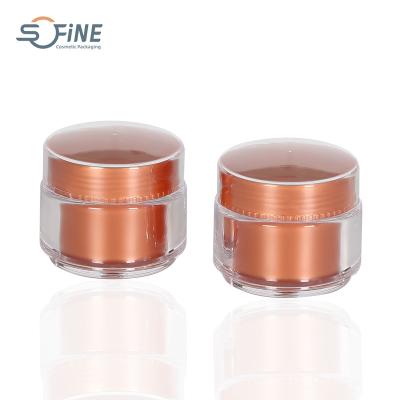 China Double Wall Cosmetic Elegant Cream Jar Round Beauty Maker Container For Cosmetics 50G for sale