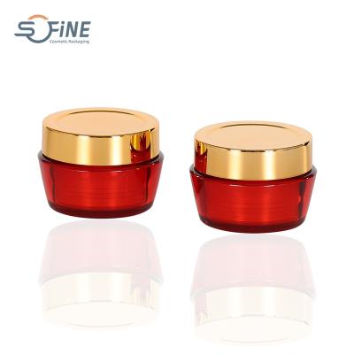 China Modern Design Cosmetic Double Wall AS Empty Cream Jar With Metallic Lid for sale