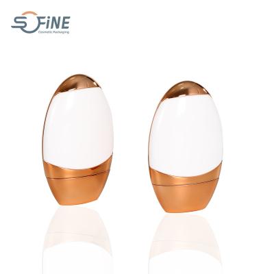 China Cosmetic Wholesale Empty Sunscreen Lotion Skin Care Concealer Bottle Rose Gold Egg Shape for sale