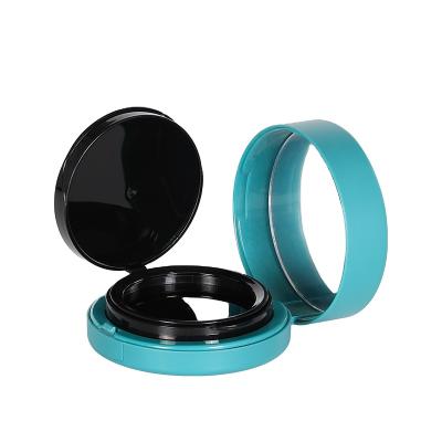 China Recycled Materials OEM Custom Round Blue Color Air Cushion Makeup Compact Case With Mirror for sale