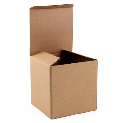 China Custom Small Square Brown Foldable Corrugated Corrugated Cardboard Recycled Small Paper Materials Recycled Mailing Gift Box E Groove For Candle Packaging for sale