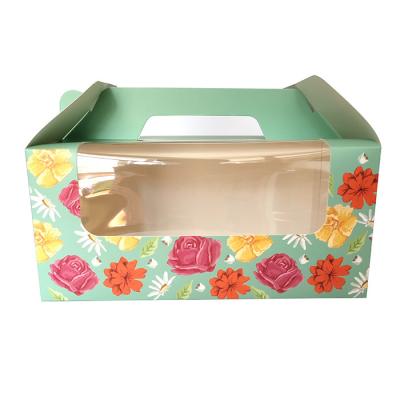 China Food Grade Recycled Materials Custom Birthday Wedding Cake Paper Tall Packaging Cup PVC Clear Plastic Window Box In Sri Lanka With Handle for sale