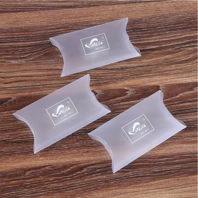 China Recycled Materials Custom Screen Printing Translucent PVC PET PP Frosted Effect Plastic Pillow Box For Wedding Favors for sale