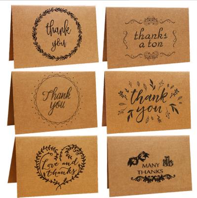 China China Custom Wedding Favor Foldable Cheap Paper Thank You Kraft Paper Greeting Card Printing Logo Set Luxury for sale