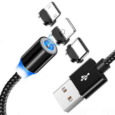 China MP3/MP4 Player Free Sample Nylon Braided Cell Phone Magnetic USB Charging Cord for sale