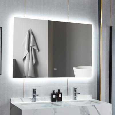 China Bright Frameless Cheap Rectangle 50x70 LED Illuminated Bathroom Mirror For Living Room for sale