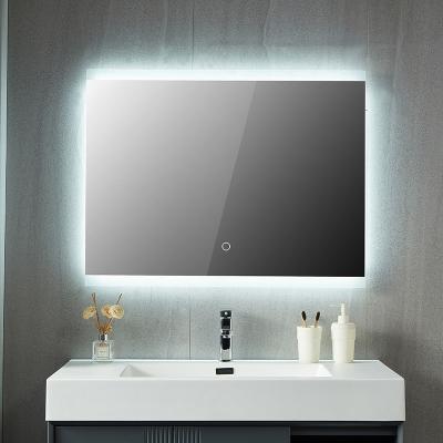 China European Modern Wall Mounted Smart Magic Bright Wide Led Frame Bathroom Mirror Set for sale