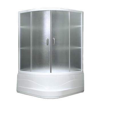 China Modern Contemporary Design Bathroom Aluminum Glass Hardware Sliding Shower Enclosure With Tray for sale