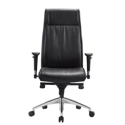 China Height Adjustable Made In China Modern High Quality Ergonomic Swivel High Back Leather Office Chairs With Arms for sale