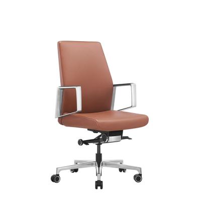 China Manufacture Factory Various Adjustable Swivel Desk Mid-back Leather Chairs With Wheels for sale