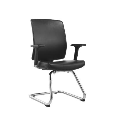 China Leather+ Metal Frame Foshan Factory Metal Leg Visitor Office Leather Chairs For Conference Room for sale