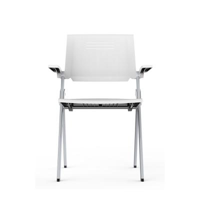 China Hot Sale GP550 Student Conference High Quality Auditorium Chair White Plastic Foldable Chair With Armrest for sale