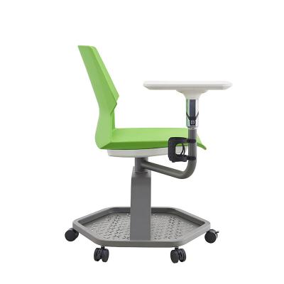 China (Size)SY-OFIS School Student Classroom Furniture Office Training Chair Base Adjustable Plastic Chair With Worksurface Personal Writing Board for sale