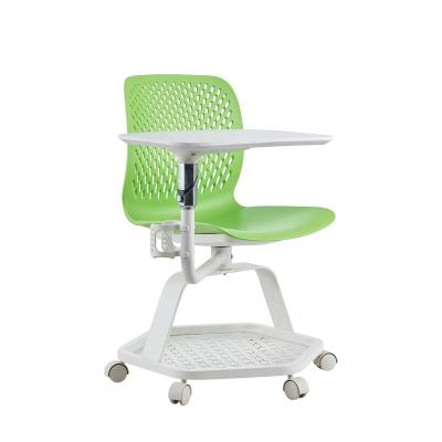 China Colleague (Height)Adjustable College School Classroom Furniture Students Chair Forming PP Wheels Chair Office Chair With Writing Table for sale