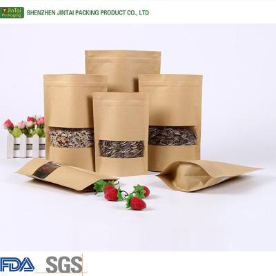 China 2017 China alibaba manufacturer BIODEGRADABLE kraft paper food packaging bags stand up ziplock pouches for snacks for sale