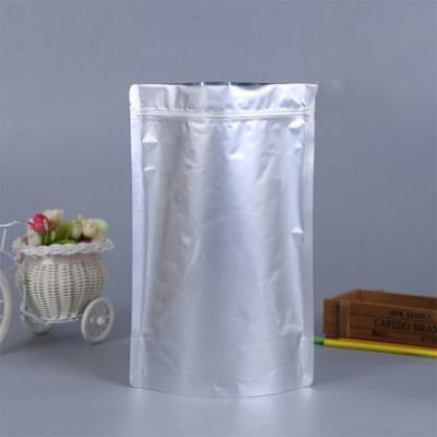 China BIODEGRADABLE custom logo plastic resealable mylar aluminum foil seal silver bag for sale