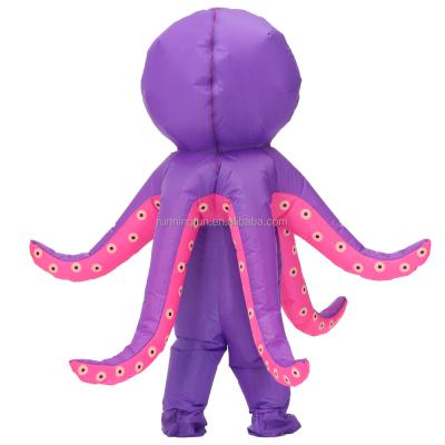 China Funny Adult Cosplay Costume Size Fun Polyester Inflatable Octopus Costume Running Halloween Cosplay For Kids for sale