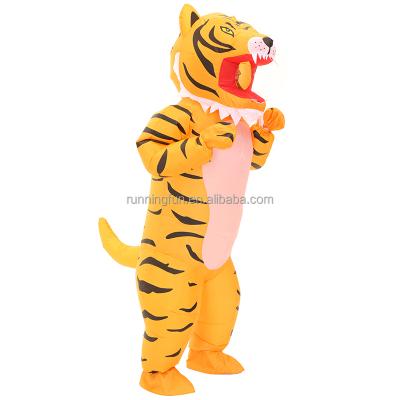 China Custom Made Funny Animal Cosplay Costume Funny Tiger Mascot Costume Polyester Fun Inflatable Tiger Costume For Adult for sale