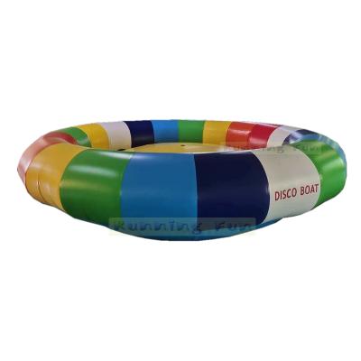 China 0.9mm PVC Tarpaulin Crazy Water Park Game Toys Disco Inflatable Boat, UFO Water Game Towable Spinning Toys for sale