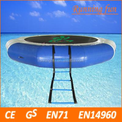 China cheap 0.9mm pvc tarpaulin inflatable water trampoline for sale, inflatable water trampoline for sale