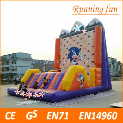 China 0.55mm PVC tarpaulin kids inflatable rock climbing wall,climbing adventure games,cheap inflatable climbing wall for sale