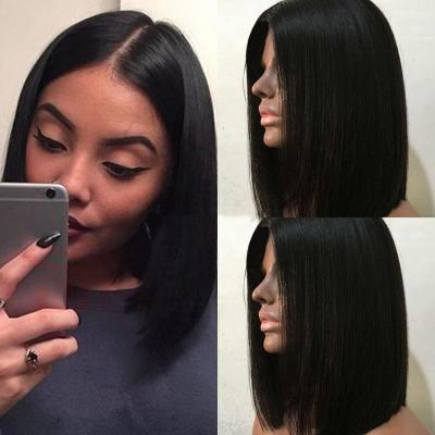 China Short Straight Hair Lace Front Wig Fashion Temperament Face Trimming Short Hair Wig for sale