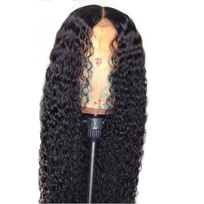 China Midpoint Full Lace Wig Fashion Wave Fashion Ladies Wig Chemical Fiber Long Curly Hair Deep Black Deep Wave Big Wave Wig for sale