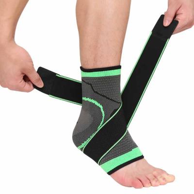 China Eco - Friendly Amazon Sports Green Elastic Ankle Brace Compression Support Sleeve With Straps for sale