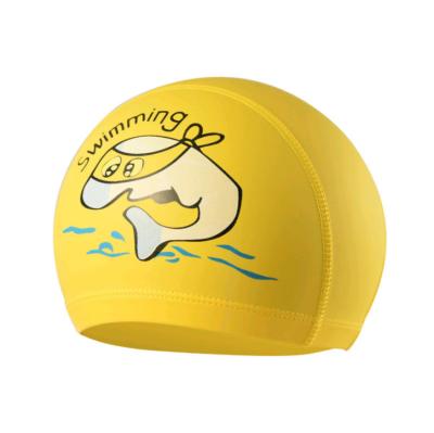 China Cartoon Swimming Cap Child 3d Ergonomic Design Ear Pockets Waterproof Bathing For Kids for sale