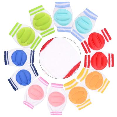 China Unisex Cotton Blue Material Eco-friendly Baby Knee Pads Soft Breathable Anti-Slip Leg Protector For Crawling for sale